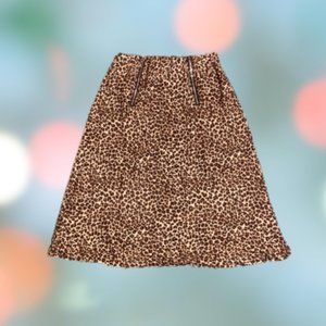 Robert Louis Cheetah Zippered Print Skirt